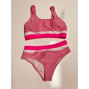 Cupshe Women's Pink 2-Piece Bathing Suit/Swimsuit Size Medium New with Tag